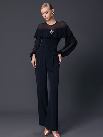 ラテンダンスコスチューム 黒人女性用ポリエステル服 セクシーなフリル ラテンダンサー ダンスコスチューム パンツなし