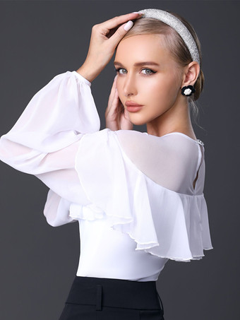 ラテンダンスコスチューム 黒人女性用ポリエステル服 セクシーなフリル ラテンダンサー ダンスコスチューム パンツなし