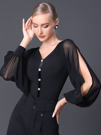 ブラック ラテンダンスドレス黒人女の子の整形ジャンプスーツセクシーなポリエステルダンス衣装