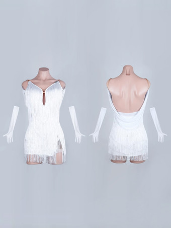 ラテンダンス衣装白人女の子のフリンジ整形ドレスセクシーなポリエステルドレスダンス衣装