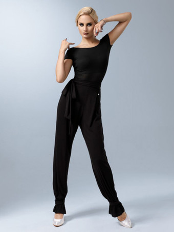 ラテンダンス衣装 ライトスカイブルー 女性用 ポリエステルトップ セクシー ラテンダンサー ダンスウェア