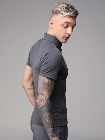 ラテン ダンス ドレス ブラック メンズ ポリエステル トップ セクシー ラテン ダンサー ダンス コスチューム