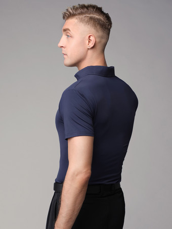 ラテン ダンス ドレス ブラック メンズ ポリエステル トップ セクシー ラテン ダンサー ダンス コスチューム