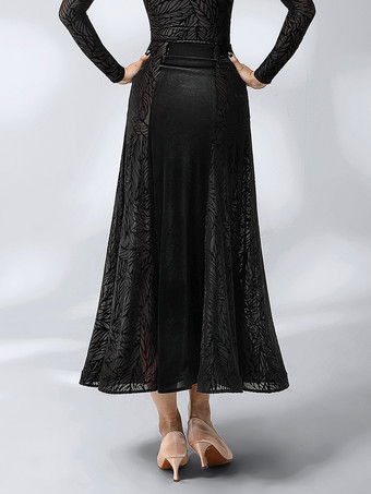 ラテン ダンス ドレス 黒の女性のポリエステル スカート セクシーなラテン ダンサー ダンス衣装