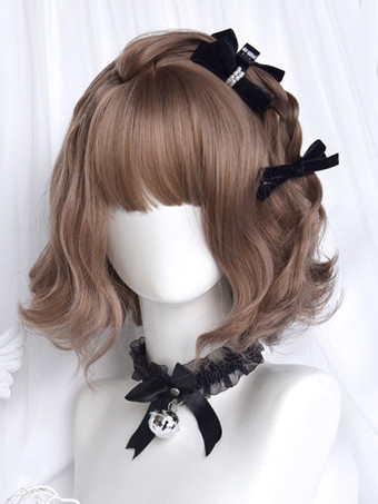スイートロリータ ウィッグ コーヒーブラウン ショート 耐熱ファイバー ロリータアクセサリー