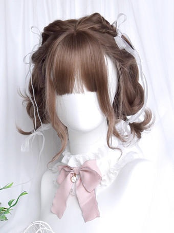スイートロリータ ウィッグ コーヒーブラウン ショート 耐熱ファイバー ロリータアクセサリー