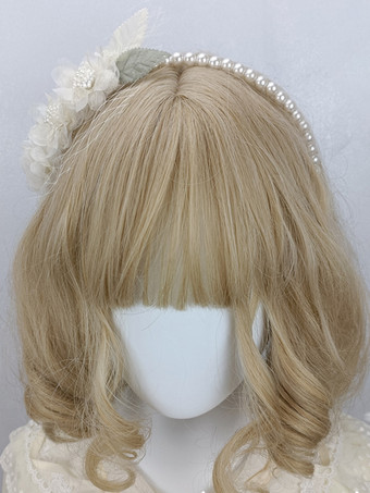 ROCOCOスタイル ロリータアクセサリー エクリュ ホワイト パール フラワー かぶりもの その他