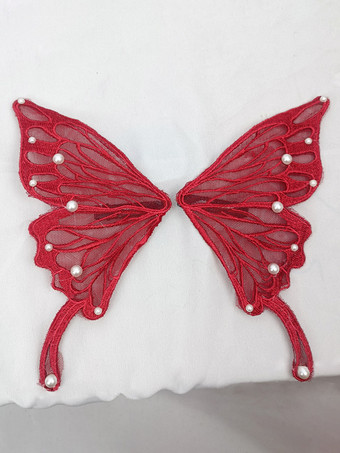 ワインレッド ROCOCO風 ロリータアクセサリー ライトスカイブルー パール 帽子 蝶柄 その他