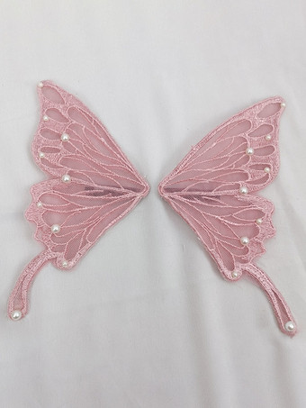 ピンクROCOCO風 ロリータアクセサリー ライトスカイブルー パール 帽子 蝶柄 その他