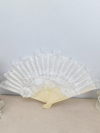 ホワイト ROCOCO風ロリータアクセサリー シャンパンレース お花 パール アクセサリー雑貨