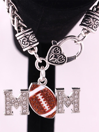 Muttertagsgeschenk Fußball- und Buchstabenlegierungs-Diamantarmband