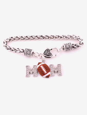 Muttertagsgeschenk Fußball- und Buchstabenlegierungs-Diamantarmband