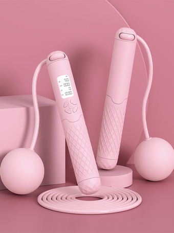ピンク大人と子供アスレチックコードレス充電式縄跳び調節可能なアスレチックフィットネスエクササイズスマートカウント体重ベアリング縄跳び