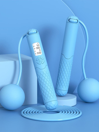 ライトスカイブルー大人と子供アスレチックコードレス充電式縄跳び調節可能なアスレチックフィットネスエクササイズスマートカウント体重ベアリング縄跳び