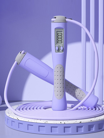 パープル 大人と子供のための調節可能なアスレチックフィットネス運動縄跳び