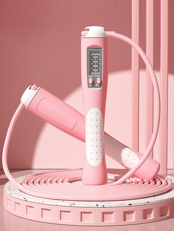 ピンク大人と子供のための調節可能なアスレチックフィットネス運動縄跳び