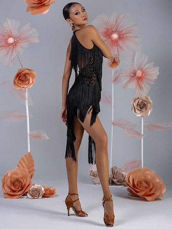 ラテンダンスコスチューム レディース フリンジセット エレガントドレス ダンスコスチューム