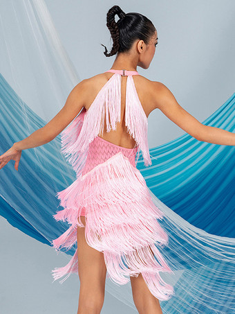 ラテンダンスコスチューム レディース フリンジセット エレガントドレス ダンスコスチューム