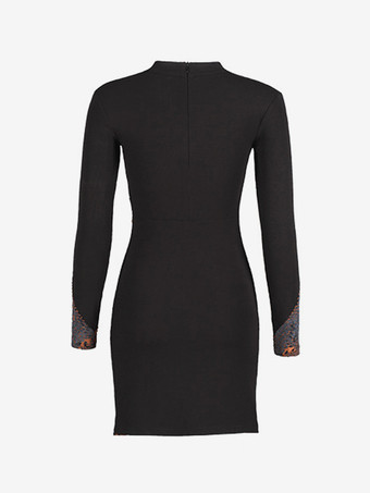 ラテンダンスドレス黒の女性の花柄非対称セットセクシーなポリエステルドレスダンス衣装