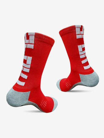 Rot2 Paar Sportsocken für Erwachsene Verdickte Fußballsocken