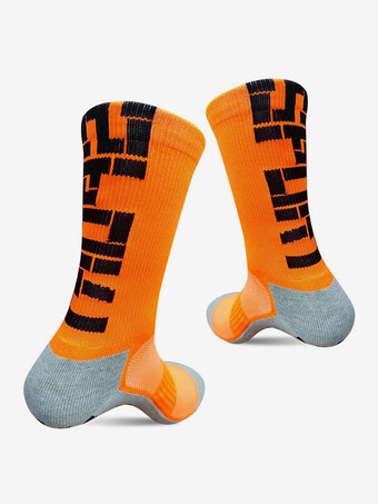 Orange2 Paar Sportsocken für Erwachsene Verdickte Fußballsocken