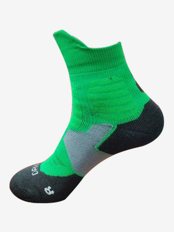 グリーン 大人と子供用のスポーツソックス3足の汗を吸収するバスケットボールソックス