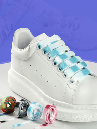 ライトスカイブルー色と長さが豊富な、スポーツシューズ用のカラフルな靴ひも