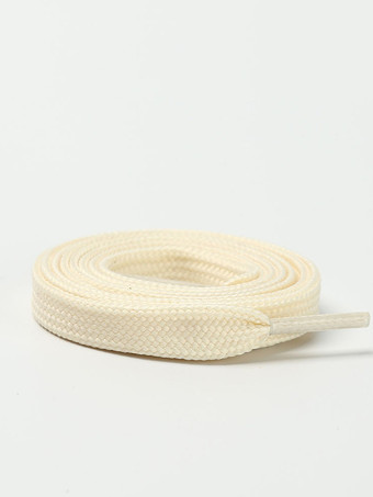 アイボリー 靴紐フラットシューズ スポーツ バスケットボール スニーカー 幅10mm 色と長さの異なる