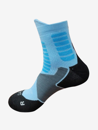ライトスカイブルー3 足のスポーツソックス大人と子供用の汗を吸収するバスケットボールソックス