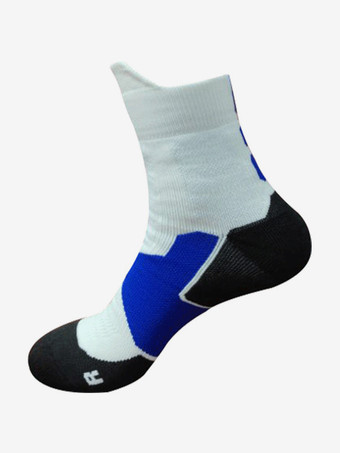 ブルー 3 足のスポーツソックス大人と子供用の汗を吸収するバスケットボールソックス