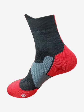 ブラックレッド3 足のスポーツソックス大人と子供用の汗を吸収するバスケットボールソックス