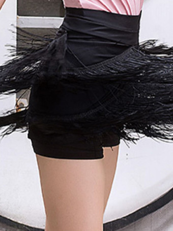 ラテンダンス衣装黒の女性のセクシーなポリエステルパンツダンスウェア