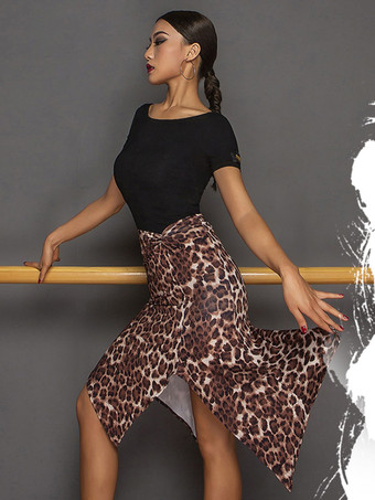 Robes de danse latine marron café pour femmes ensemble dos nu jupe élégante en Polyester haut vêtements de danse