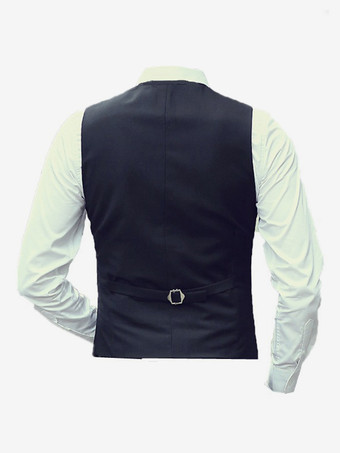 ブルゴーニュヴィンテージセットレトロ長袖ポリエステルチョッキレトロ衣装男性用 バーガンディ