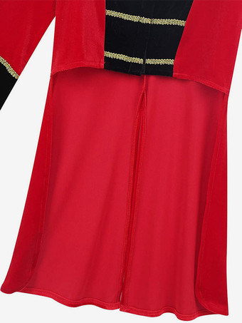 レッドヴィンテージトップレトロポリエステルフリンジ長袖レトロコスチューム男性用 バーガンディ