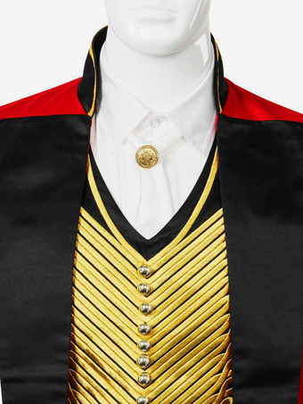 ブラックヴィンテージセットレトロポリエステルグロメット長袖レトロコスチューム男性用