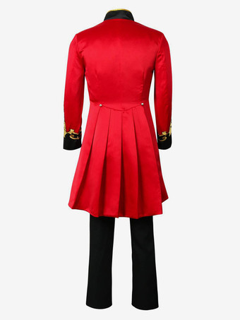 ブラックヴィンテージセットレトロポリエステルグロメット長袖レトロコスチューム男性用