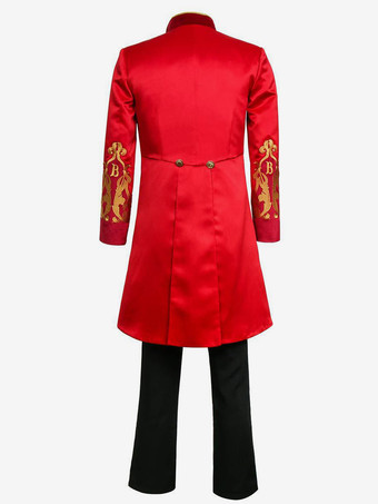 ブラックヴィンテージセットレトロポリエステルグロメット長袖レトロコスチューム男性用