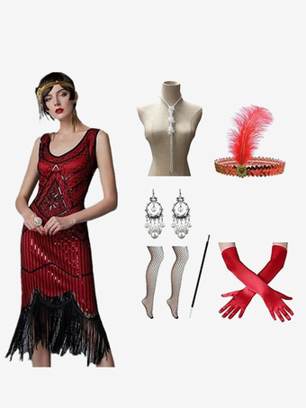 ワインレッド ブルゴーニュ レトロ コスチューム スパンコール ポリエステル アクセサリー 女性用 レトロ セット マリー アントワネット コスチューム 18 世紀 コスチューム バーガンディ