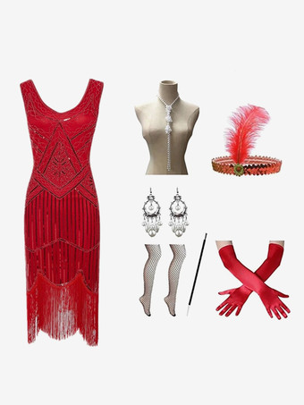 レッド ブルゴーニュ レトロ コスチューム スパンコール ポリエステル アクセサリー 女性用 レトロ セット マリー アントワネット コスチューム 18 世紀 コスチューム バーガンディ