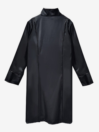 ブラックレトロコスチュームメンズマリーアントワネット衣装レースボタンポリエステルトップオーバーコートレトロ 18 世紀衣装