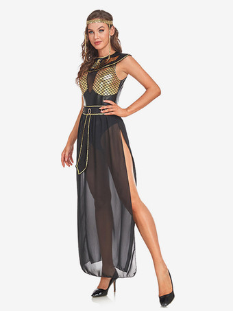 ブラックレトロコスチュームポリエステルカラーブロックサッシュ女性のマリーアントワネット衣装レトロセットヴィンテージ服