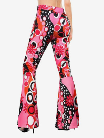 ピンクのレトロな衣装女性の花柄ポリエステルパンツアクセサリーレトロマリーアントワネット衣装ヴィンテージ服