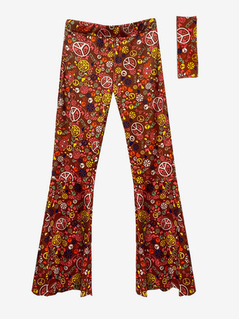 ピンクのレトロな衣装女性の花柄ポリエステルパンツアクセサリーレトロマリーアントワネット衣装ヴィンテージ服