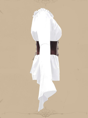 ホワイト レトロ コスチューム レディース ポリエステル トップ レトロ マリー アントワネット コスチューム パーティー プロム ドレス