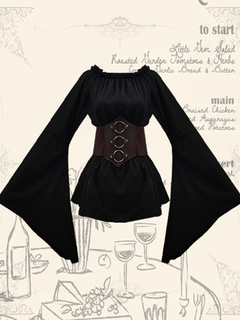 ブラック ホワイト レトロ コスチューム レディース ポリエステル トップ レトロ マリー アントワネット コスチューム パーティー プロム ドレス