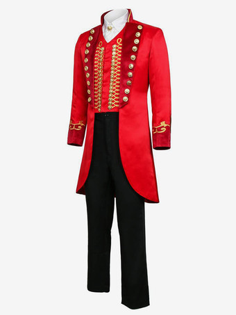 ブラックヴィンテージセットレトロポリエステルグロメット長袖レトロコスチューム男性用