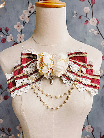 ROCOCO スタイル ロリータ アクセサリー インファンタ バーガンディ レース ポリエステル ちょう結び リボン その他