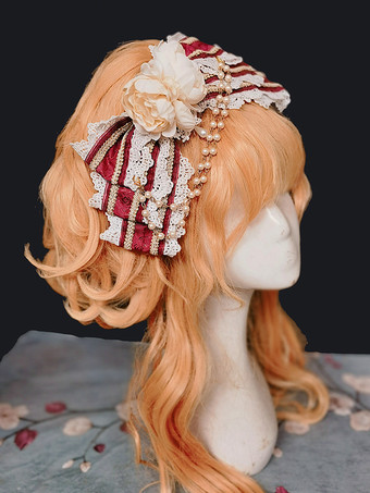 ROCOCO スタイル ロリータ アクセサリー インファンタ バーガンディ レース ポリエステル ちょう結び リボン その他