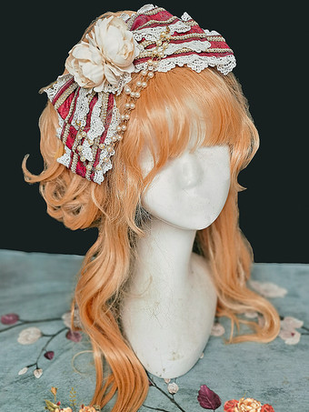 バーガンディーROCOCO スタイル ロリータ アクセサリー インファンタ バーガンディ レース ポリエステル ちょう結び リボン その他